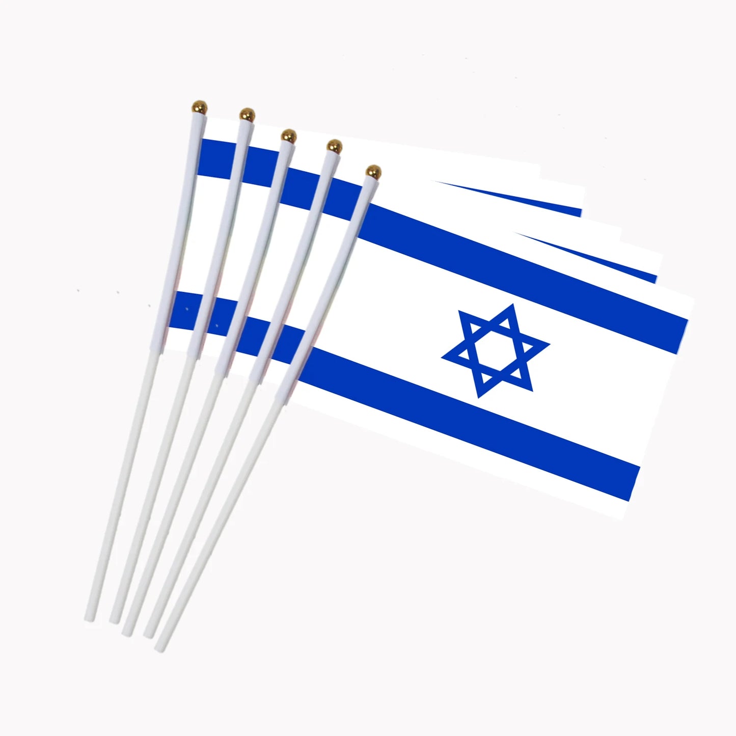 5pcs Stick Flag USA 14*21 cm Hand Held Mini Flag With White Pole Vivid Color and Fade Resistant Hand Held Stick Flags