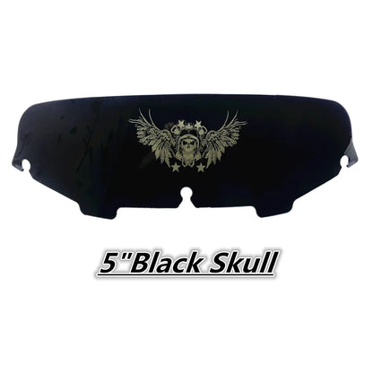 Motorcycle 5''/6''/8" Black Skull Windshield Fairing Windscreen For Harley Electra Street Glide FLHX Touring 1996-2013