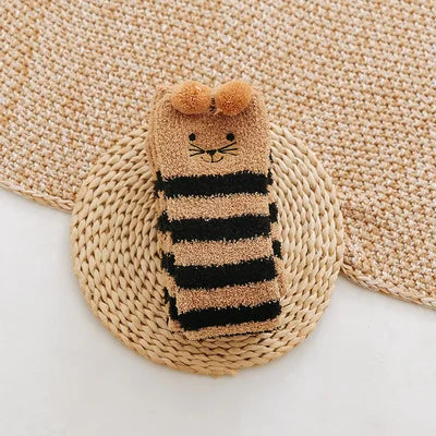 Japanese Mori Girl Animal Modeling Knee Socks Striped Cute Compression Autumn Winter Warm Sock Sleep Cozy Long Thigh High Socks