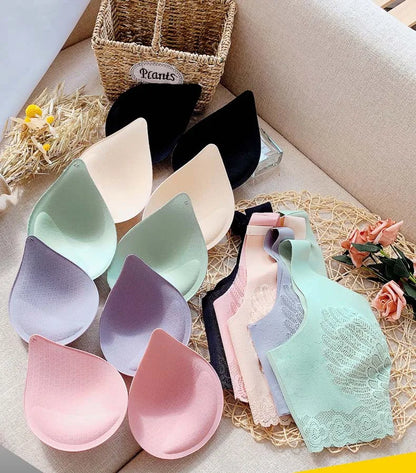 Comfortable Latex 4.0 Bra Women's Underwear Set Wireless With breast Pads Gather Bralette with panties Lingerie 2-pieces Suit