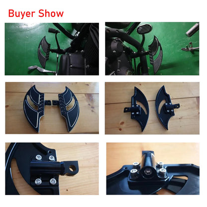 Motorcycle Front Floorboards Passenger Footboard Male Mount Foot Pegs Black/Chrome Footrest For Harley Softail Dyna XL Touring