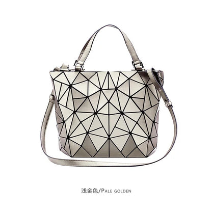 ladies Luminous  bag geometric bags for women 2024 Quilted Shoulder Bags Laser Plain Folding female Handbags bolsa feminina