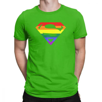 Cool Super Queer T-Shirt Men Round Neck Cotton T Shirt Rainbow Gay Lesbian Pride LGBTQ LGBT Oversized Clothes