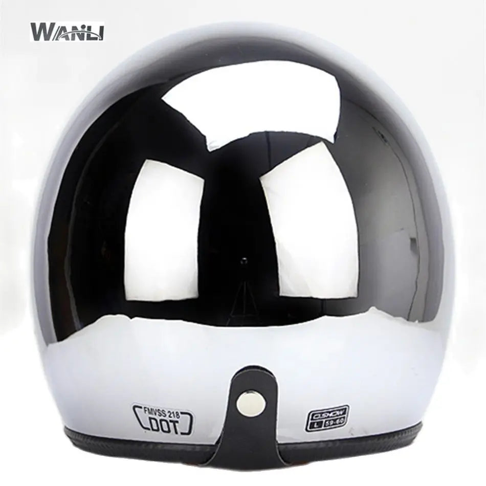Mirror Silver Chrome Motorcycle Helmet Open Face Moto  Electric Bicycle Helmet Men Women Summer Scooter Motorbike CE
