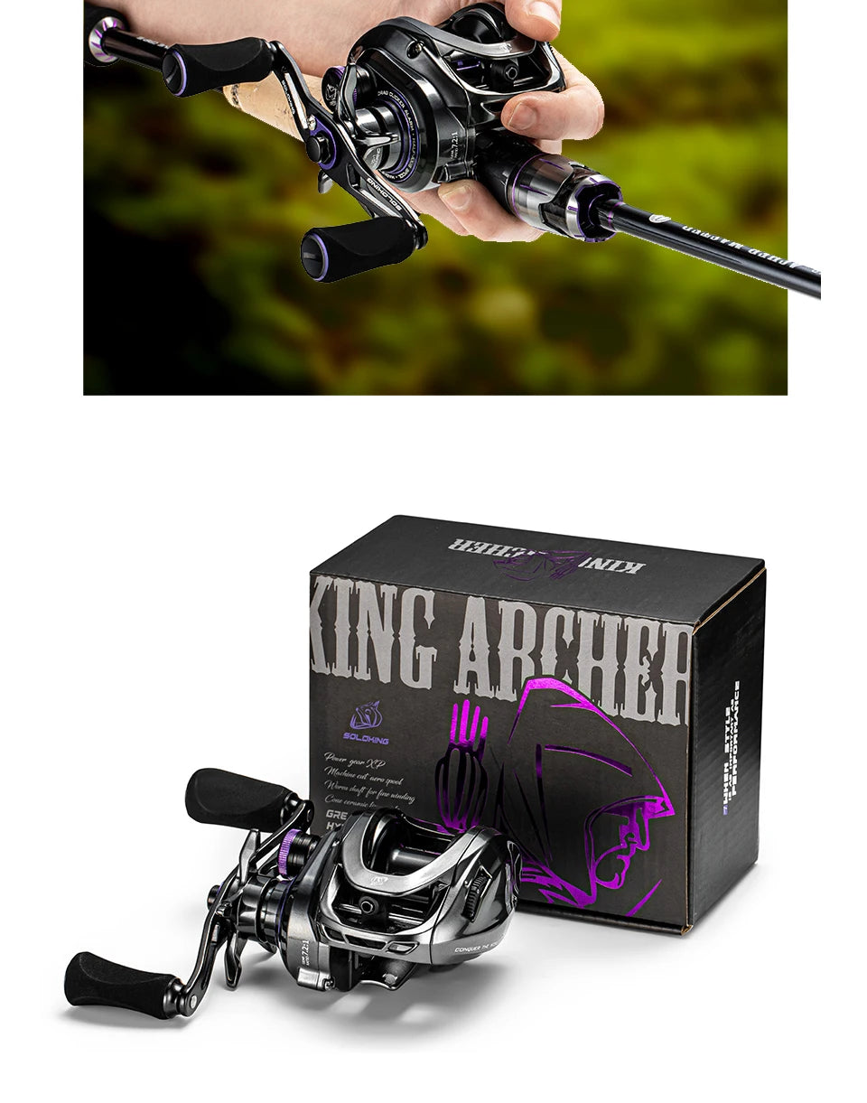 Soloking GKA200 Pro Baitcasting Reel Fishing Reels 9KG Drag Power 6+1 BB Drag Clicker Sound Baitcaster Reel 베이트 릴