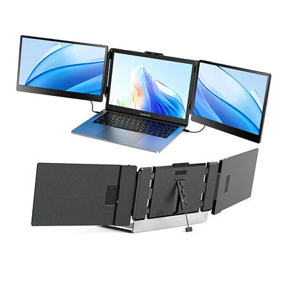 S2 Three Screen Laptop Screen Extender 14 Inch 1080P Portable Monitor for Laptop Dual Screen