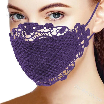 Face Mask Delicate Lace Applique And Face Protect Mouth Cover Beautiful Prints Facemask Dust-proof Masque Halloween Cosplay