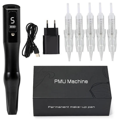 Wireless Tattoo Machine PMU Pen Professional Permanent Makeup Microblading Eyebrow Lip For Body Art Tool With Cartridge Needles