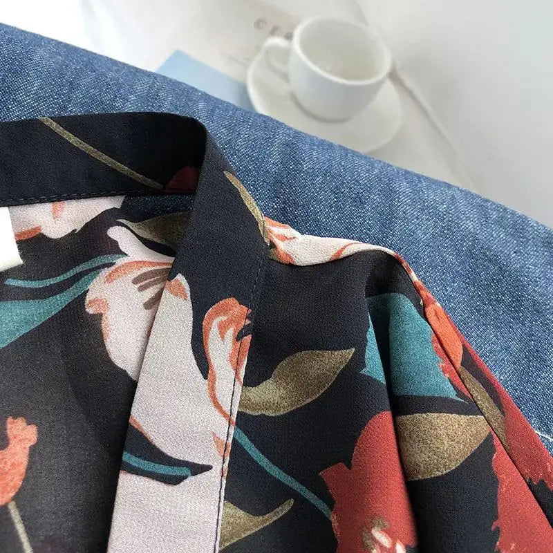 summer Chiffon Cover-ups ladies floral shirts blouses bohemia scarfs Beach Wear Kimono Dress For Women Swimsuit