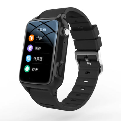 Two-Way Voice Chat Kids Fitness Tracker Watch with Smart GPS IPS Display Android Operating System Waterproof (IPX7) Square Shape