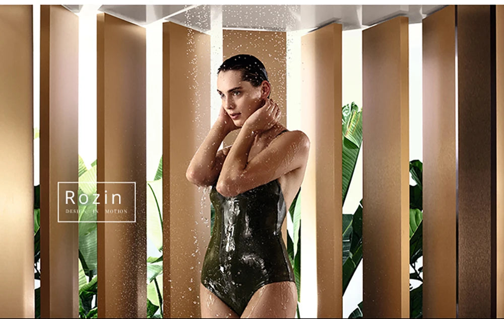Black Digital Display Thermostatic Shower Faucet Bathroom Thermostatic 4 ways Rainfall Shower Mixer Tap,Shelf and Bidet Faucets