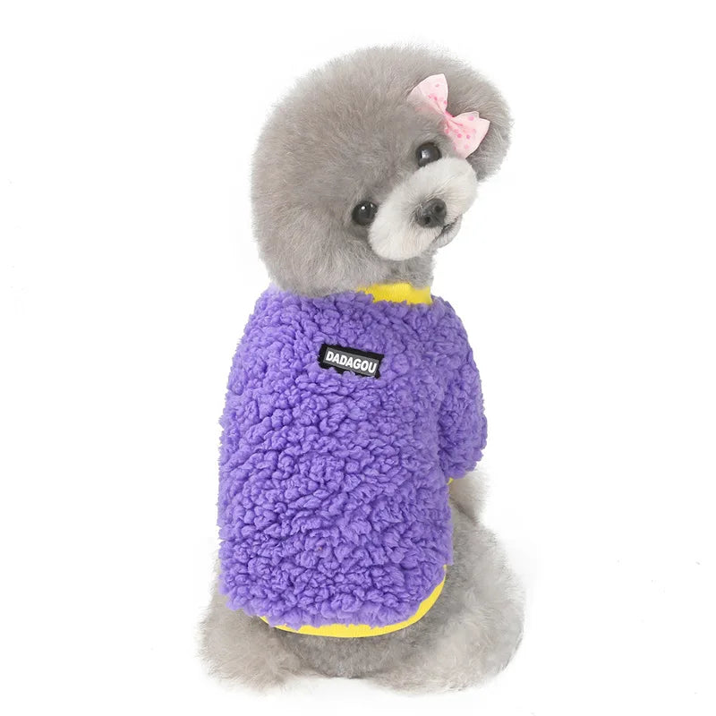 Winter Pet Dog Sweater Polar Fleece Warm Dog Clothes for Small Dog Coat Thicker French Bulldog Clothes Chihuahua Dog Accessories