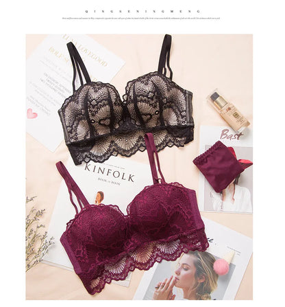 Ladies Underwear Suit Seamless underwear without steel bracket bra push up Massage palm cup Bra Set push up bra+set
