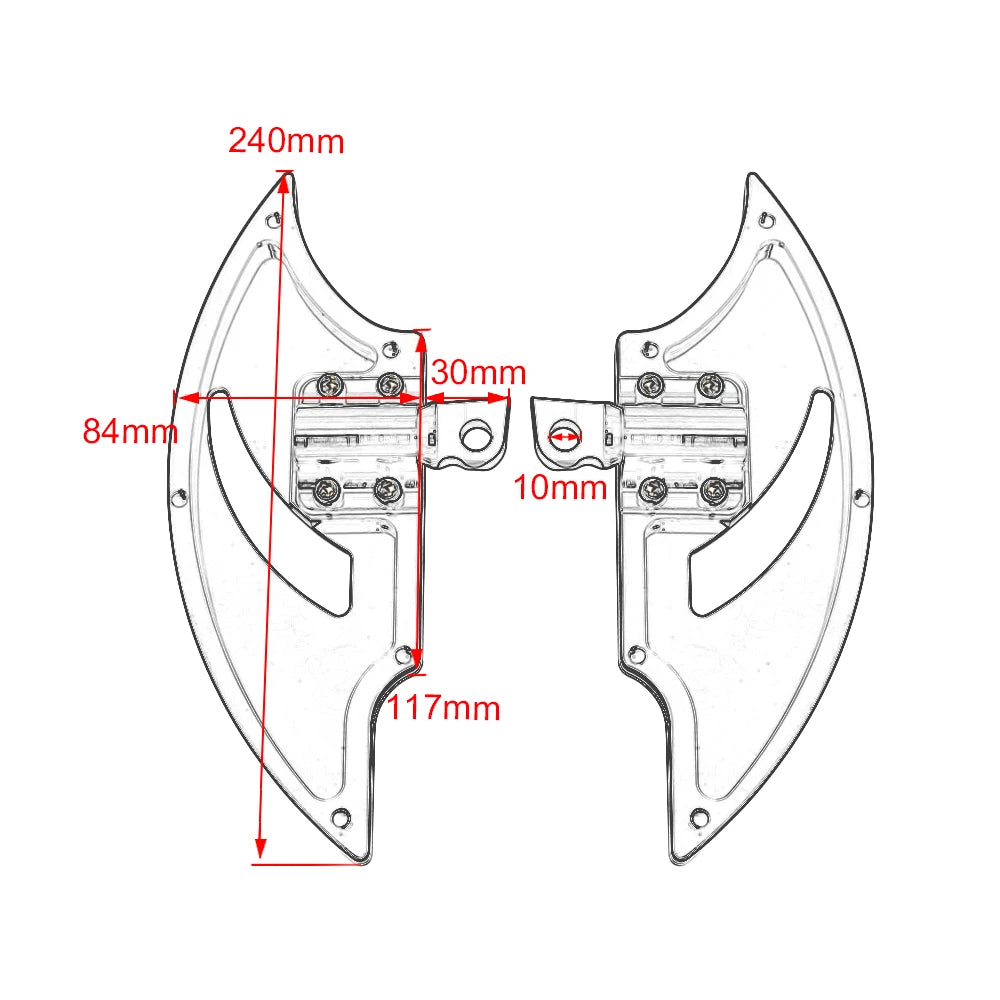 Motorcycle Stretched Floorboard Passenger Rear Foot Pegs Rest Pedal For Harley Dyna Touring Sportster XL 883 Softail