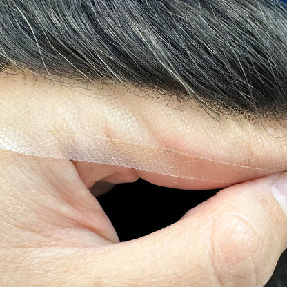 EMEDA V-looped Mens Hair Pieces 0.02mm 0.04mm Ultra Super Thin Skin Hair Replacement