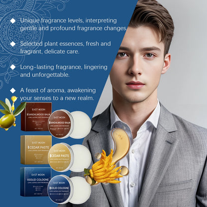 East Moon Solid Balm (Men's Cologne) Men's Charm Solid Balm Fresh and Natural Portable Long-lasting Fragrance Balm