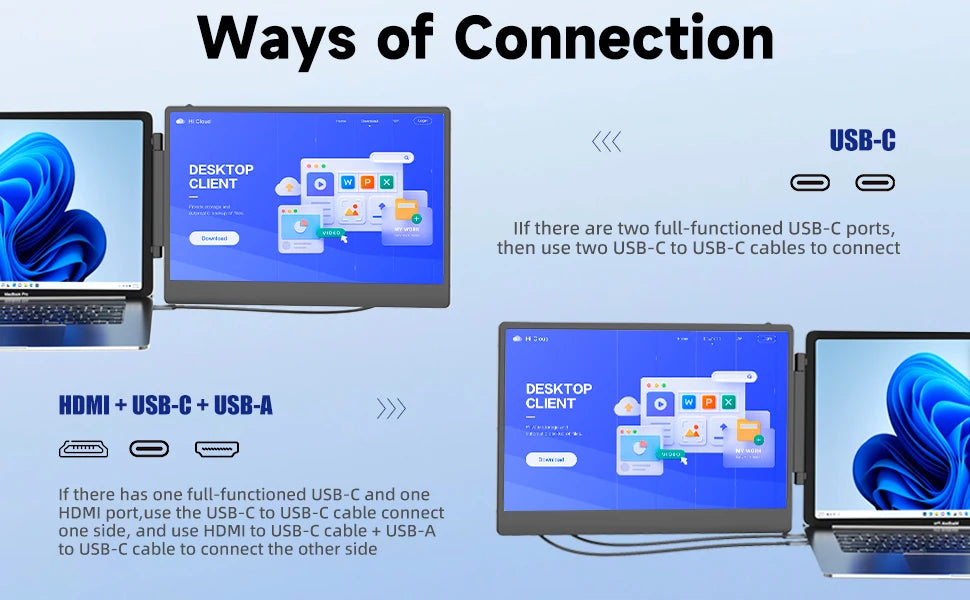 OEM Laptop Screen Extender Portable S3 Triple Laptop 14 Inch IPS 1080P Full HD Monitor Extension Portable Monitor for Laptop