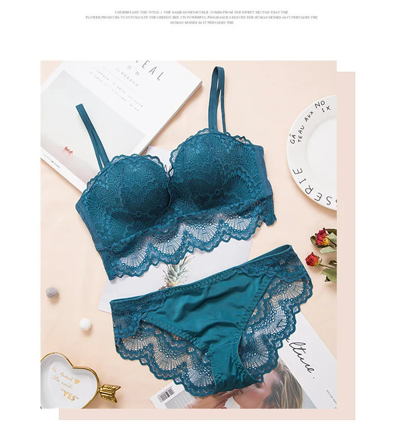 Ladies Underwear Suit Seamless underwear without steel bracket bra push up Massage palm cup Bra Set push up bra+set