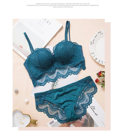Ladies Underwear Suit Seamless underwear without steel bracket bra push up Massage palm cup Bra Set push up bra+set