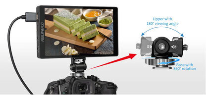 FEELWORLD-F7 Pro On-Camera Field Director Monitor, 7 "IPS Touch Screen, 3D LUT DSLR, HDMI, 4K, 60Hz, HD with F970 External Power