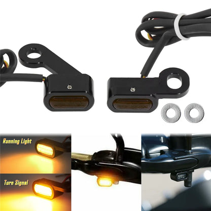 2xMotorcycle LED Turn Signal Indicators Amber Running Lights Mini Lamp For Harley Sportster XL 48 72 1200 883 04-23 Nightster