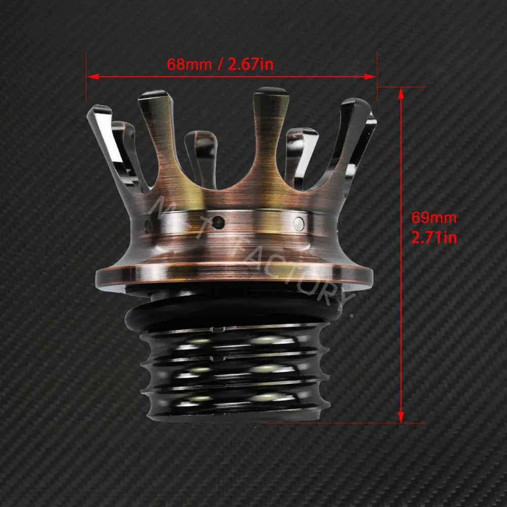 Motorcycle Gas Fuel Tank Cap Crown Style Tank Oil Cover For Harley Touring  Road King FLHR Sportster XL883 Softail Fat Boy Dyna