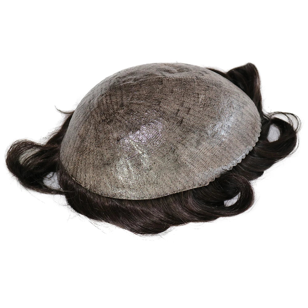 Super Micro Skin Grey 1B65 1B40 Human Hair Toupee Natural Hairline Hair Loss Solution Durable Black White Prosthes Replacement S