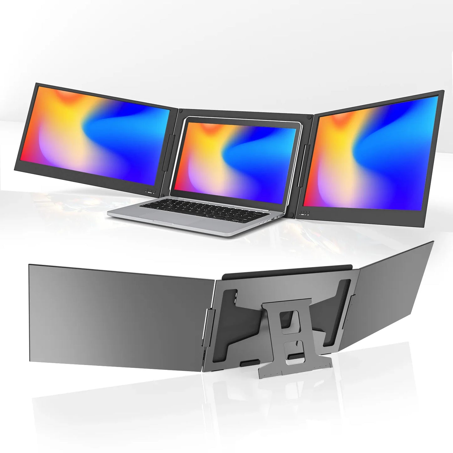 OEM/ODM Factory-Approved Triple Laptop Screen Extender Dual 15.6 Inch 1080P LCD Monitors Portable Tri Screen Monitor for IPS TFT