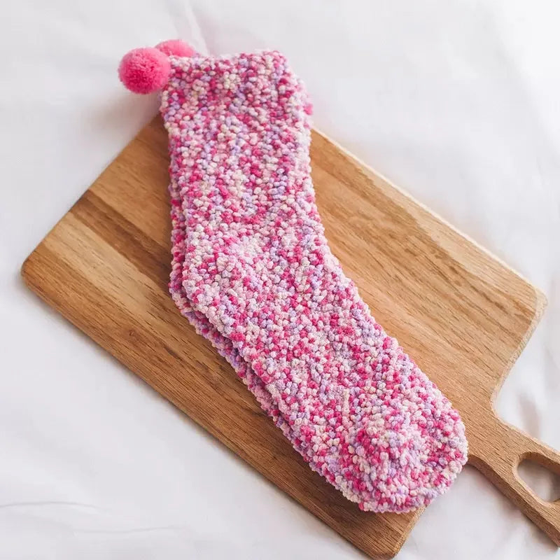 1 pair New fashion Harajuku fashion women Cake funny kawaii socks coral velvet cake floor socks chrysanthemum yarn sleep socks