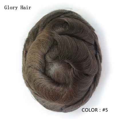 Gloryhair-Natural and Realistic Hair Prosthesis Male Toupee Wig 130% Density Hair Pieces Indian Human Men's Capillary Prosthesis