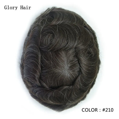 Gloryhair-Natural and Realistic Hair Prosthesis Male Toupee Wig 130% Density Hair Pieces Indian Human Men's Capillary Prosthesis