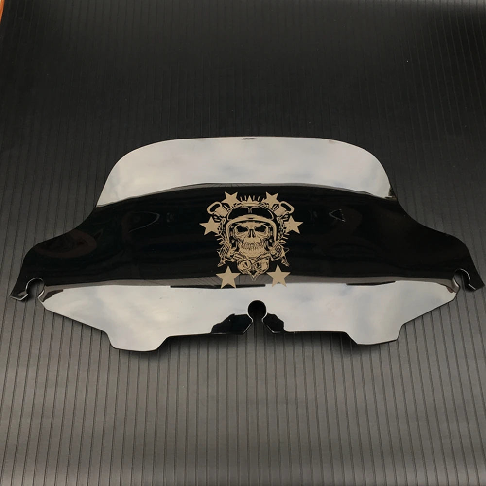5"/6''/8"Motorcycle Black skull Windshield Fairing Windscreen For Harley Electra Street Glide FLHX Touring 1996-2013