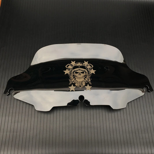 5"/6''/8"Motorcycle Black skull Windshield Fairing Windscreen For Harley Electra Street Glide FLHX Touring 1996-2013