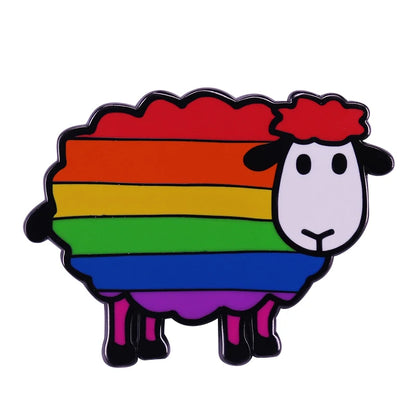 LGBTQ LGBT Gay Pride Rainbow Flag badge HS We're a little bit gay Moon Sounds Gay I'm In Love Wins Proudly Go Purride Cat Pin