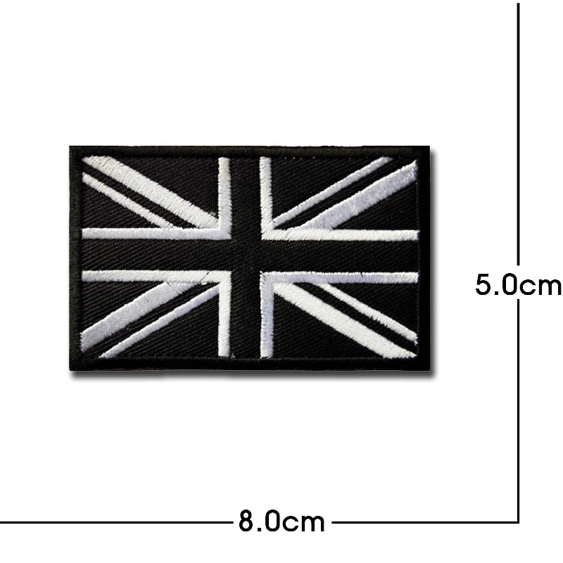United Kingdom Flag Embroidery ENGLAND Patch PVC hook loop Great Britain National UK GB Flags Patches Embroidered Badges