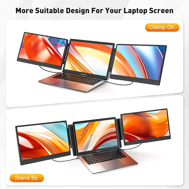 S3 Ultra Slim 14\" FHD 1080P IPS Triple Laptop Screen Extender Plug and Play Dual Portable Monitor with USB Interface