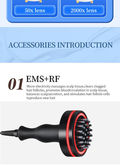 Multifunctional 5 in 1 Portable Deep Cleaning Skin Analyzer Scalp Care Salon Home Use Beauty Equipment Hair