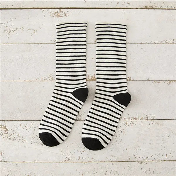 Women Socks New Autumn Winter Fashion Harajuku Colorful Striped Socks Cotton Thick Warm Long Funny Crew Sock Korean Style Meias