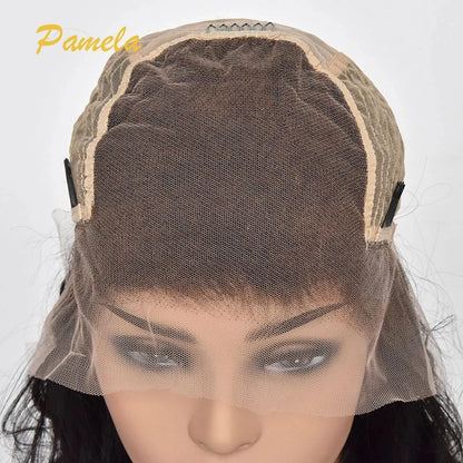 100% HD Transparent Lace Frontal Wig Pre Plucked Long Natural Bone Straight 13x6 HD Full Lace Front Human Hair Wigs For Women