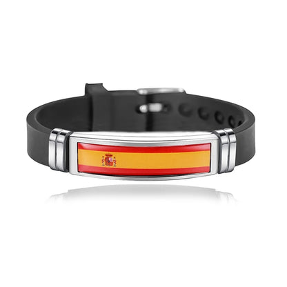 Fashion National Flag Bracelet USA France Canada Flags Bangle Adjustable Silicone Sports Bracelets Wristband For Men Jewelry