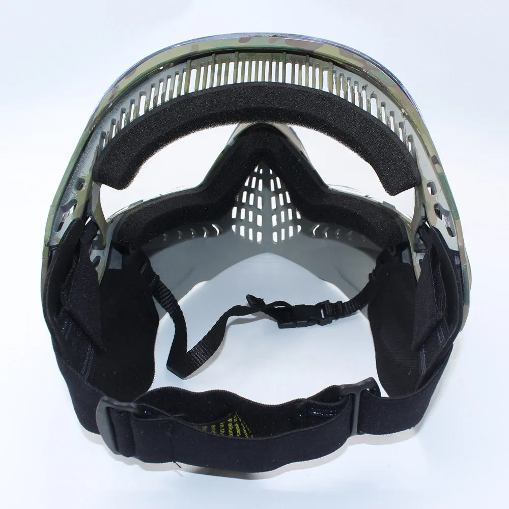 F1 Full Face Tactical Mask With Single Layer Paintball Safety Anti-fog Goggle Tactical Mask Tactical Airsoft Equipment F0022