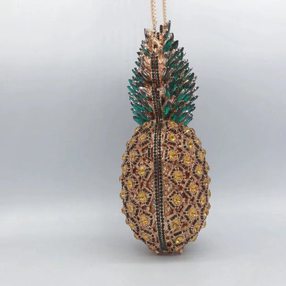 Blue Stone Pineapple Bag Diamond White Party Dinner Clutches Crystal Women Prom Formal Handbags For Lady Rhinestone Purses Bags