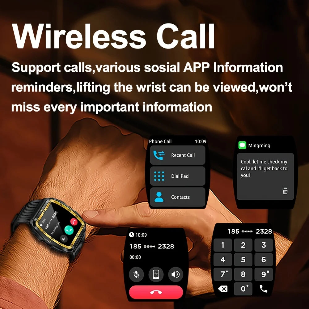 SENBONO KT83 Outdoor Sports Square Smart watch Answer Call Big Battery Fitness Tracker Waterproof Smartwatch Men for IOS Android