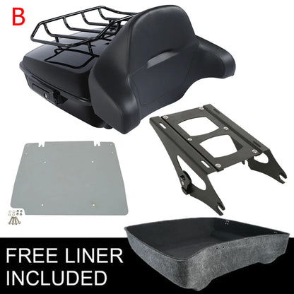 Motorcycle Chopped Trunk Backrest Rack For Harley Touring Road King Road Glide Street Glide 2014-2025