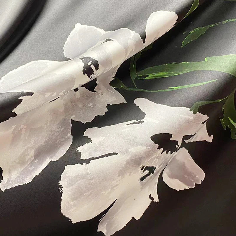 Wholesale Printed Chouchou En Soie Floral Soft Ankara  Natural Gown Textiles 100% Silk Satin Fabric for Dress Clothing Silk