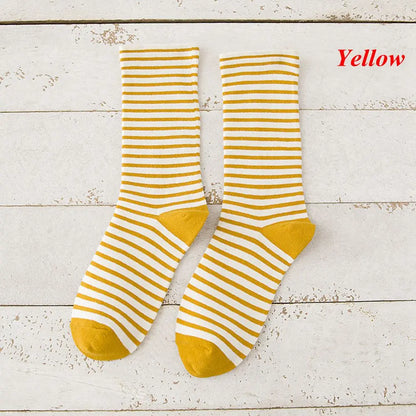 Women Socks New Autumn Winter Fashion Harajuku Colorful Striped Socks Cotton Thick Warm Long Funny Crew Sock Korean Style Meias