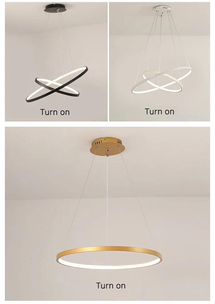 Modern led dining room chandeliers simple ring chandelier living  bedroom Lights home indoor lighting decorative Pendant Lamps