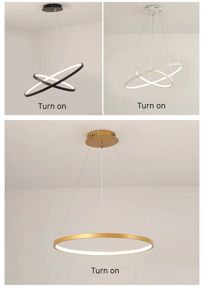 Modern led dining room chandeliers simple ring chandelier living  bedroom Lights home indoor lighting decorative Pendant Lamps