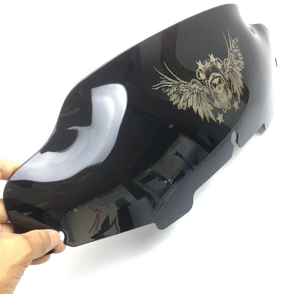 Motorcycle 5''/6''/8" Black Skull Windshield Fairing Windscreen For Harley Electra Street Glide FLHX Touring 1996-2013