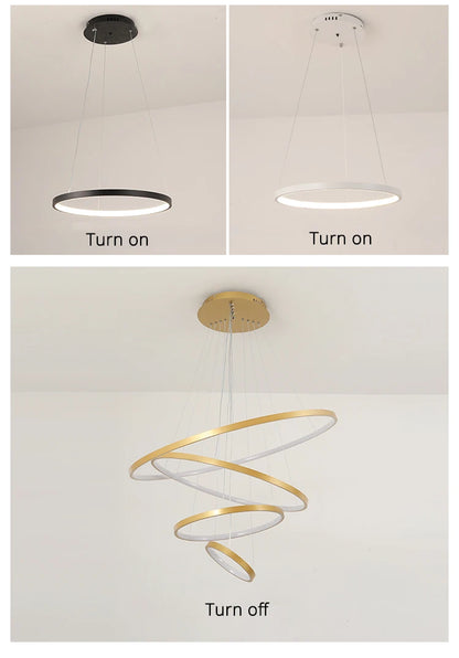 Modern led dining room chandeliers simple ring chandelier living  bedroom Lights home indoor lighting decorative Pendant Lamps